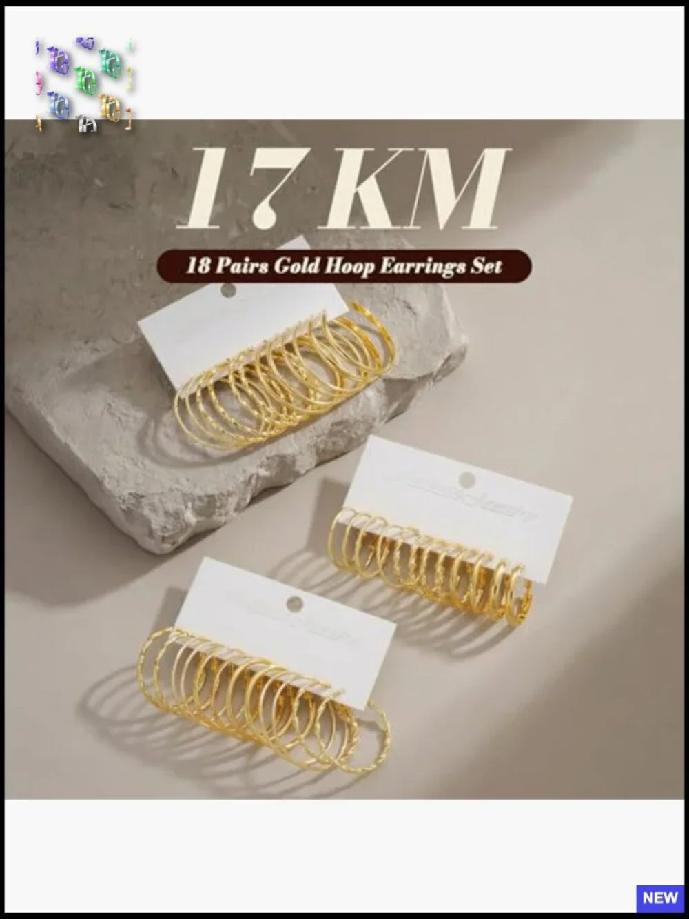 54 Pairs Gold Hoop Earrings Set Multipack Boho Stud Hoop Earring Pack Assorted